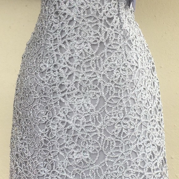 Silver Bodycon Cocktail Dress - Picture 5 of 10
